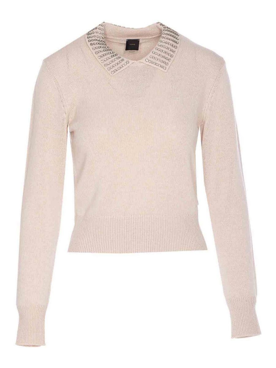 Pinko Pull Col Rond - Beige