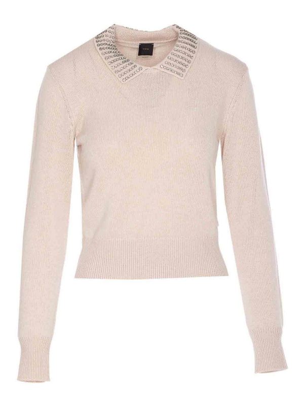 Pinko Pull Col Rond - Beige