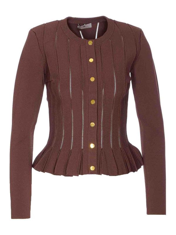 Elisabetta Franchi Pull Col Rond - Marron
