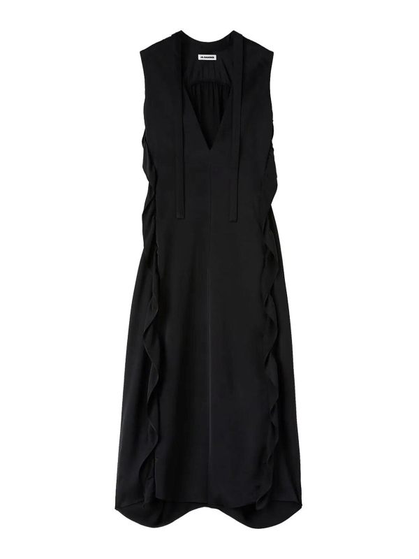 Jil Sander Robe Au Genou - Noir