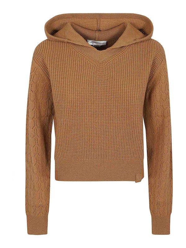 Victoria Beckham Pull Col Rond - Marron