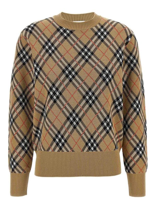 Burberry Pull Col Rond - Beige