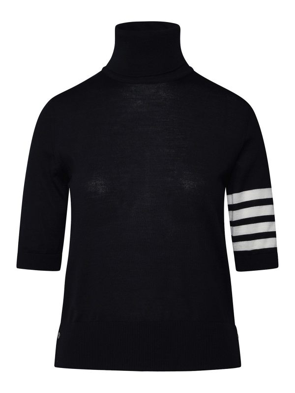 Thom Browne Pull Col Rond - Bleu Foncé
