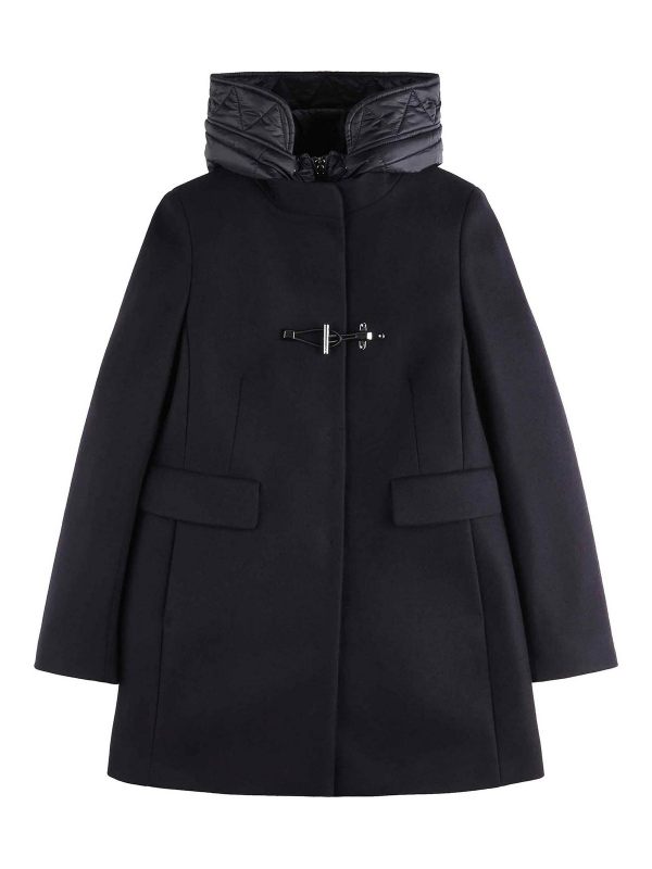 Fay Manteau Au Genou - Bleu Foncé