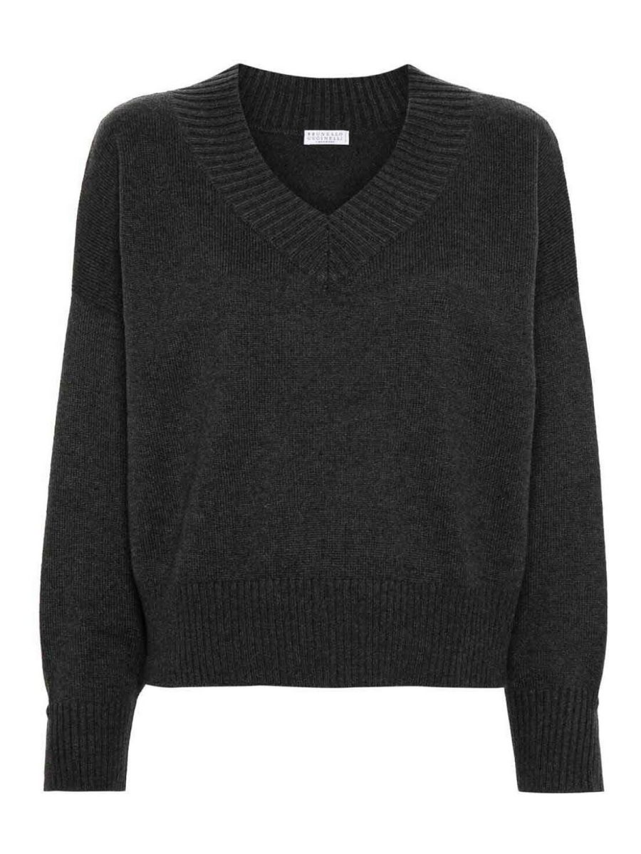 Brunello Cucinelli Pull À Col V - Noir