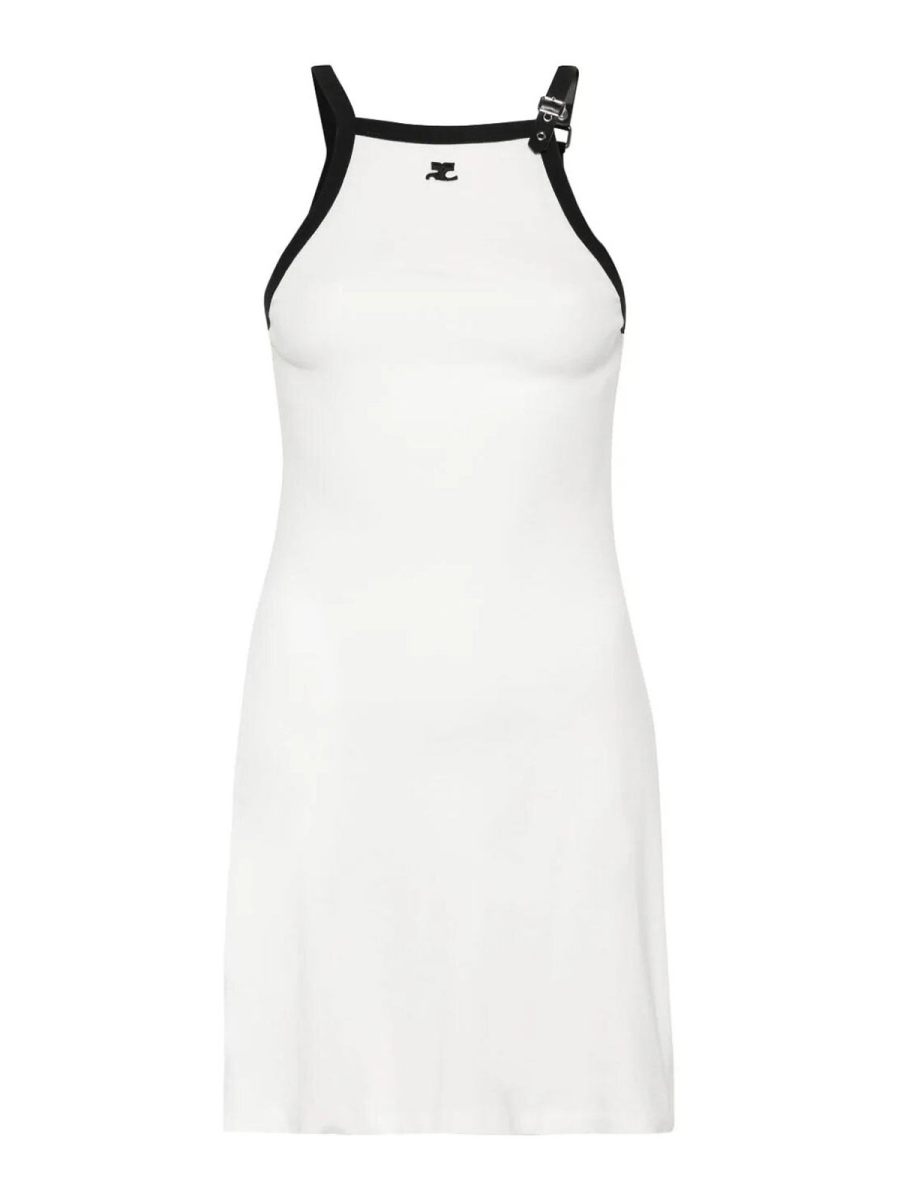 Courreges Robe Au Genou - Blanc