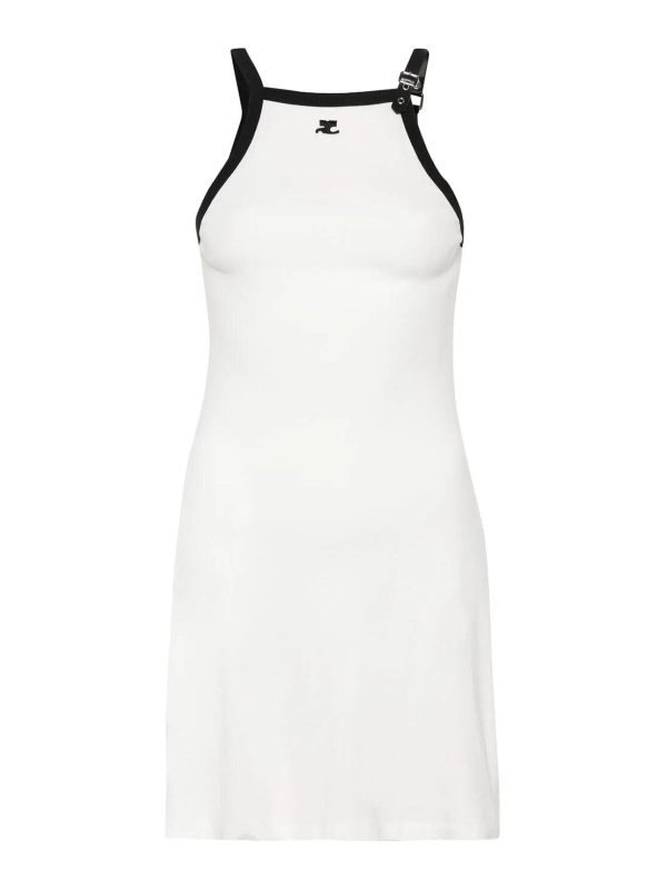 Courreges Robe Au Genou - Blanc