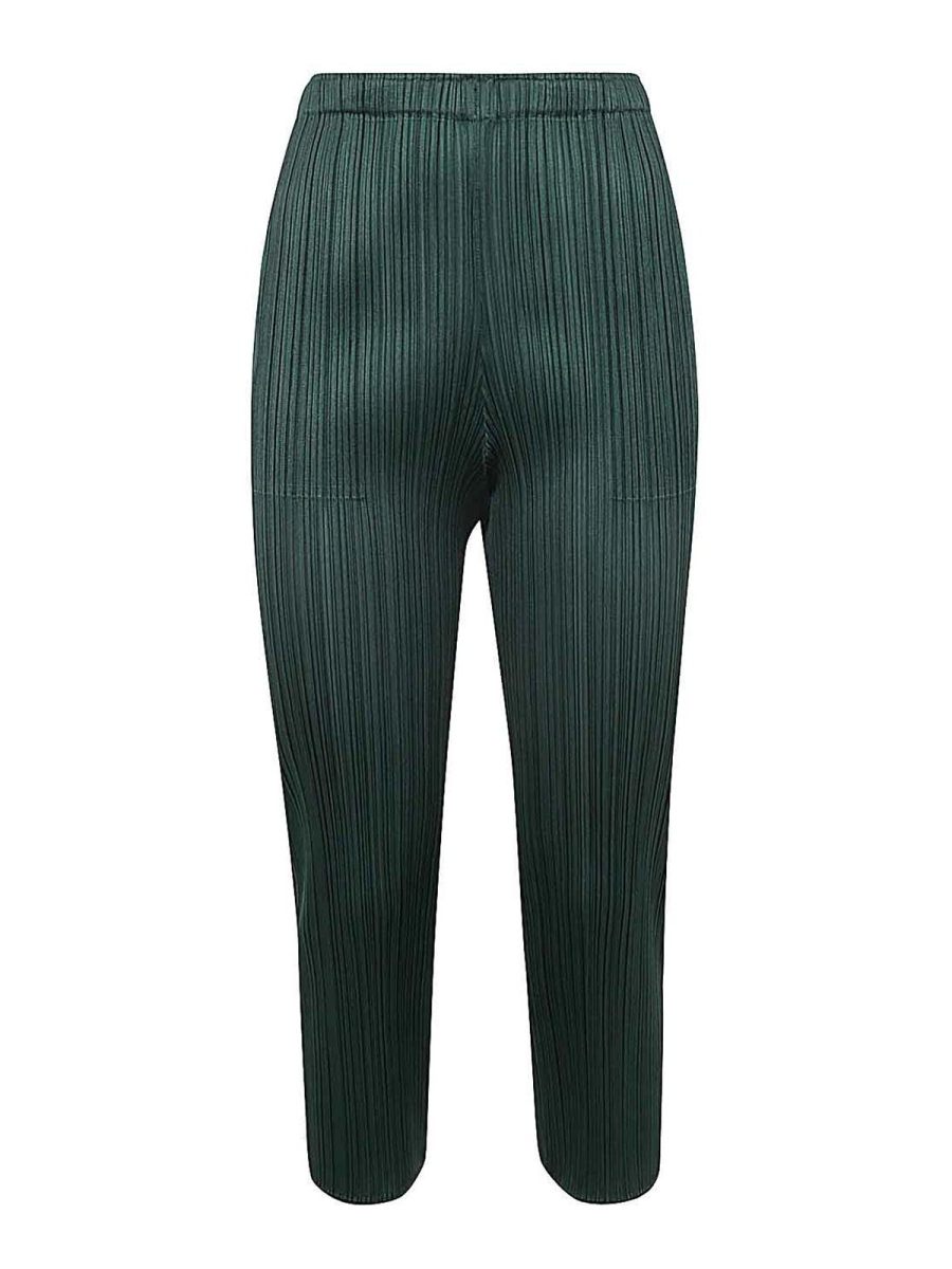 Pleats Please Issey Miyake Pantalons Décontractés - Vert