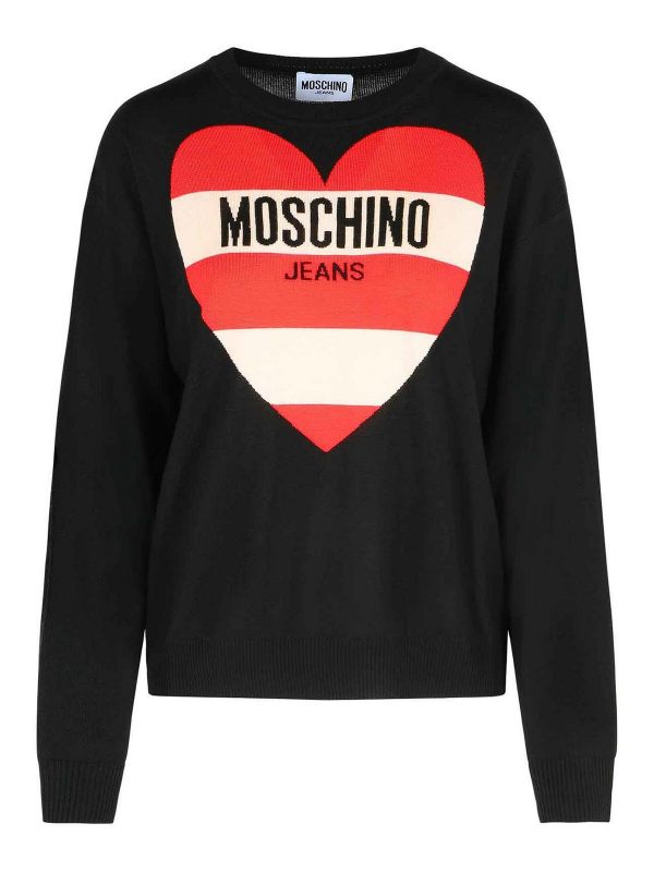 Moschino Jeans Pull Col Rond - Noir