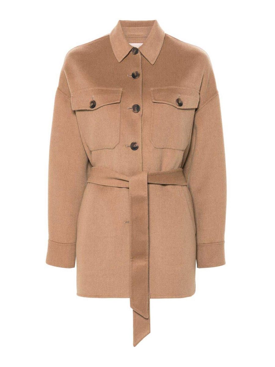 Twinset Manteau Au Genou - Marron