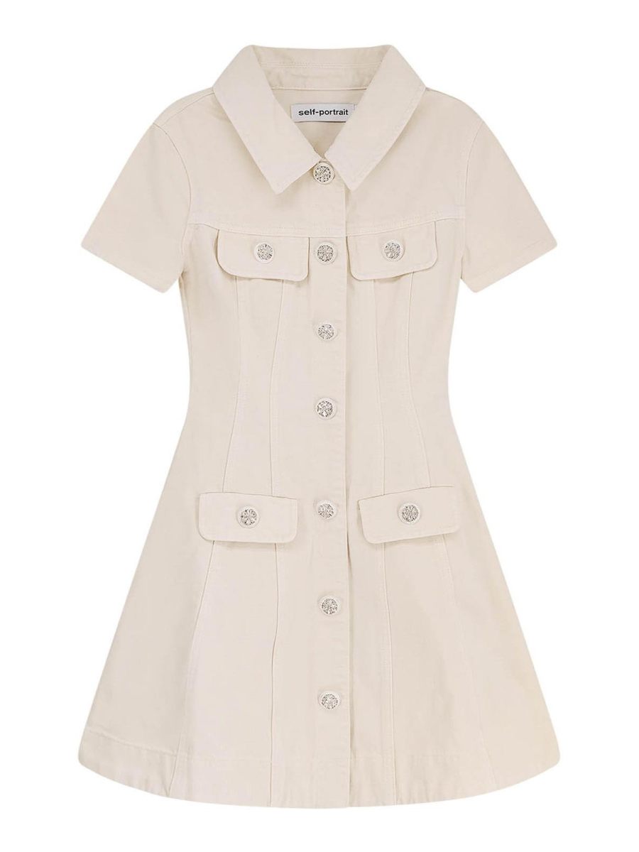Self Portrait Robe Courte - Blanc