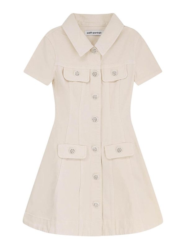 Self Portrait Robe Courte - Blanc