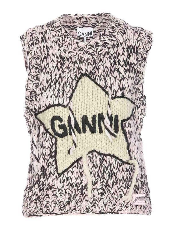 Ganni Pull Col Rond - Multicolore