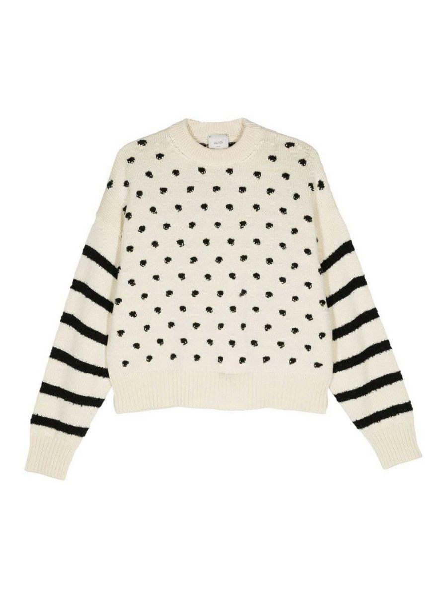 Alysi Pull Col Rond - Blanc