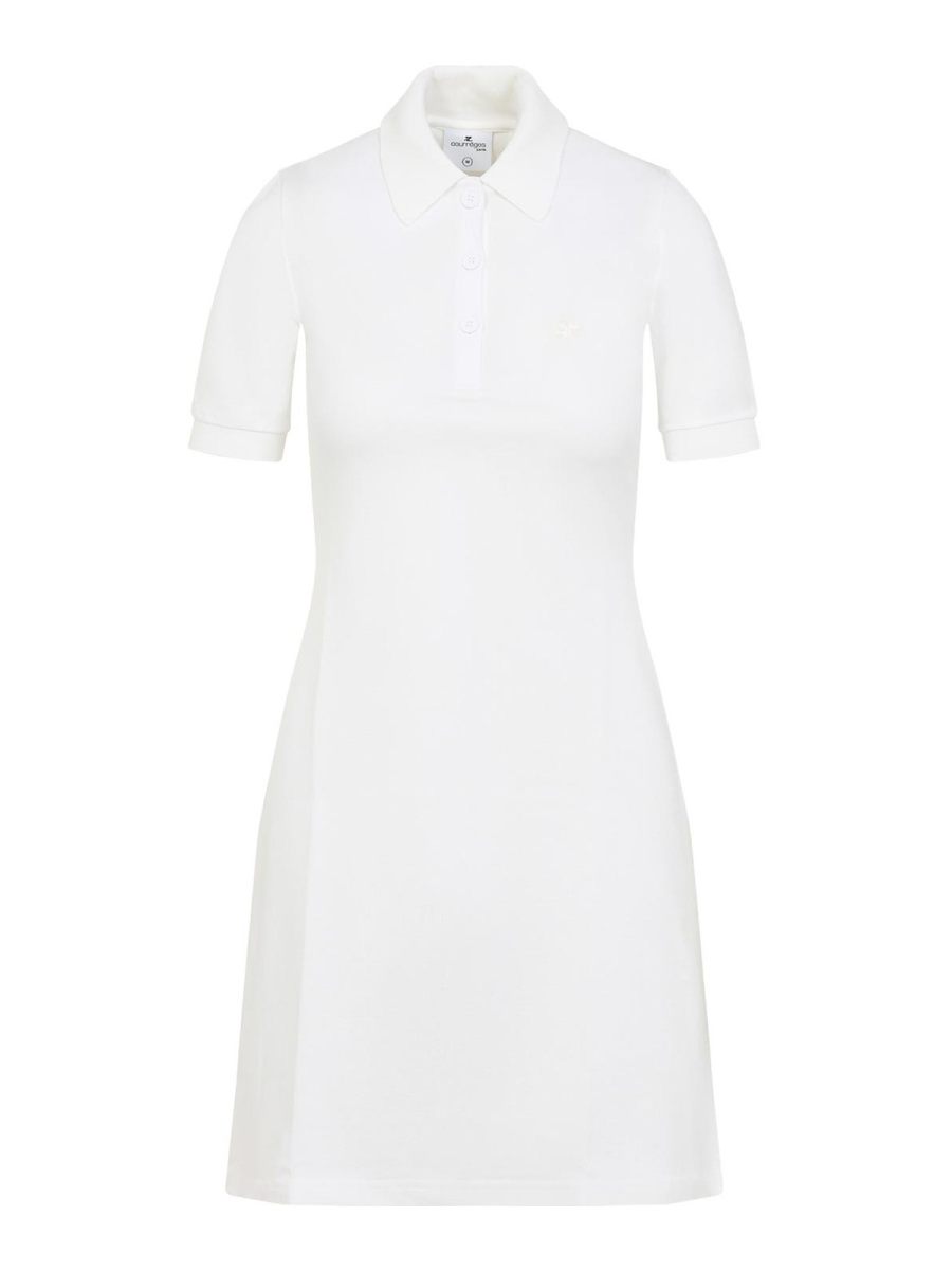Courreges Robe Au Genou - Beige