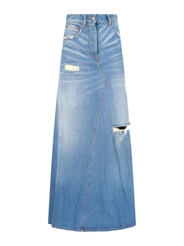 MM6 Maison Margiela Jupe Longue - Bleu