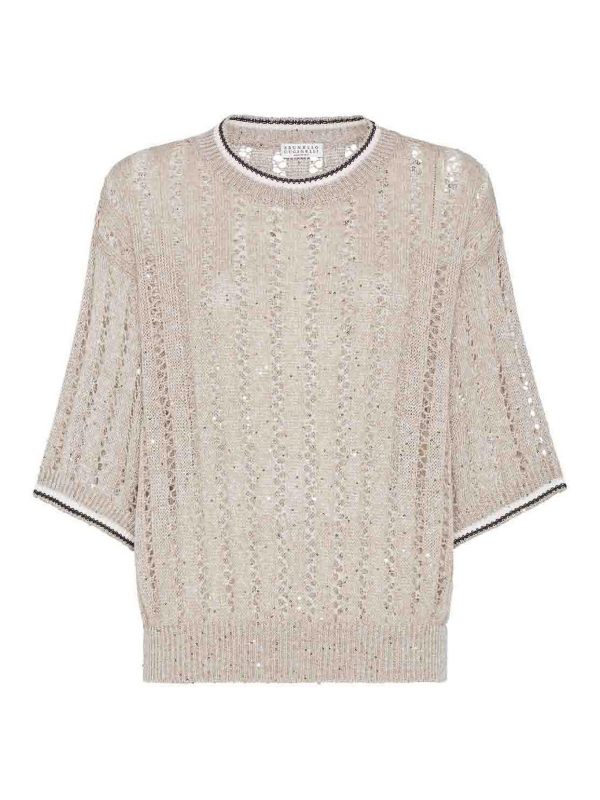 Brunello Cucinelli Pull Col Bateau - Beige