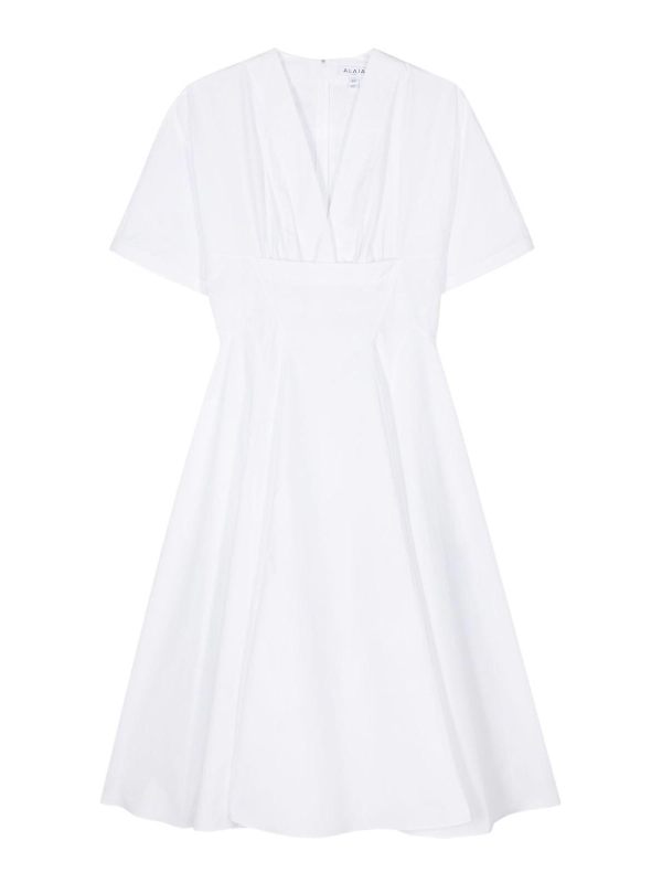 Alaïa Robe Au Genou - Blanc