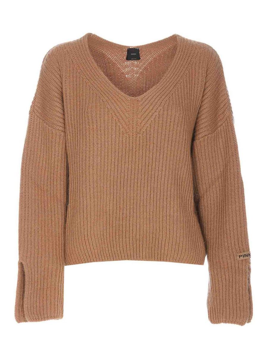 Pinko Pull Col Rond - Beige