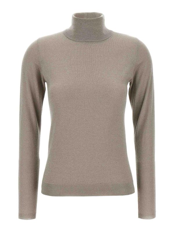 Brunello Cucinelli Pull Col Roulé - Beige