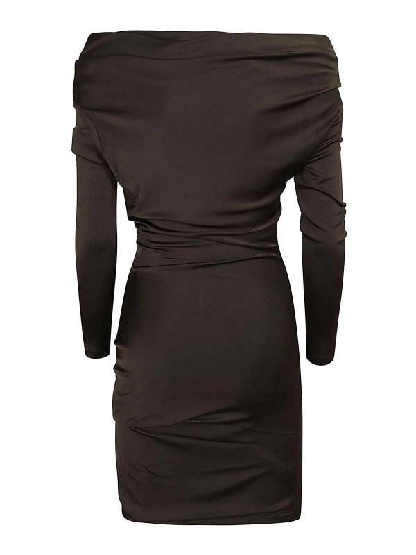 Alexander Mcqueen Robe Courte - Marron Foncé