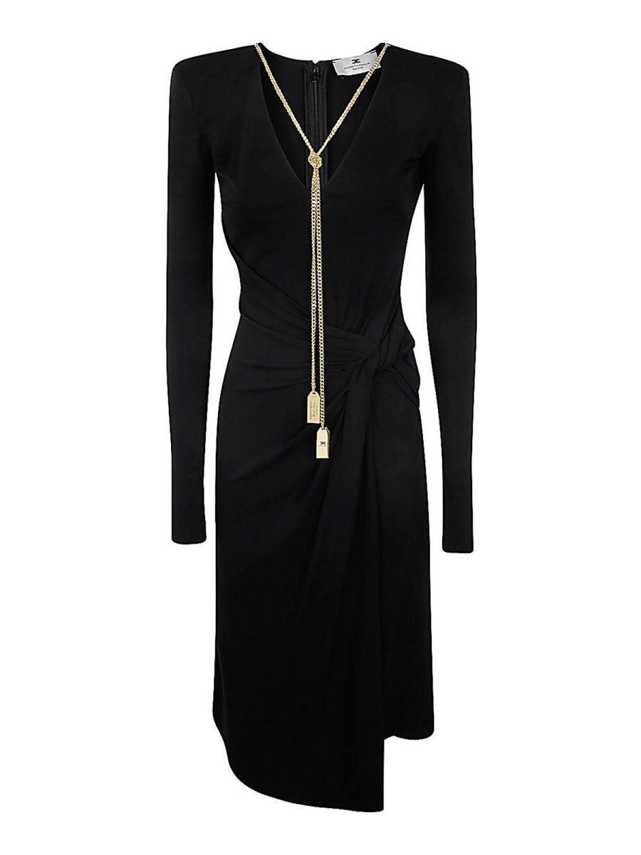 Elisabetta Franchi Robe Au Genou - Noir