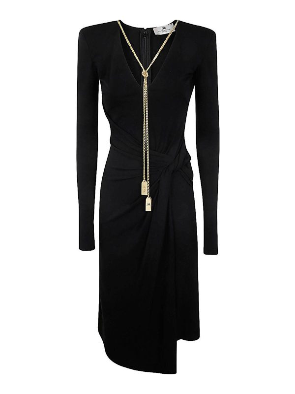 Elisabetta Franchi Robe Au Genou - Noir