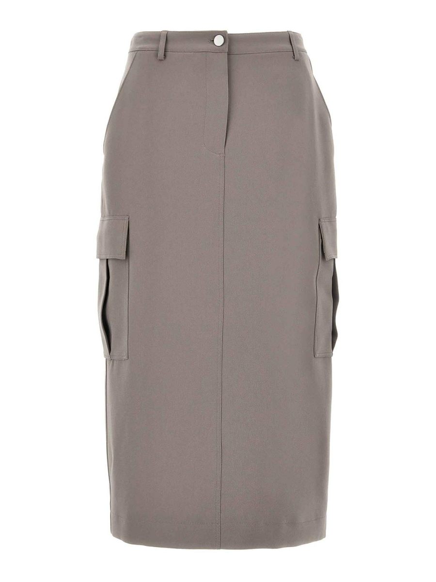 Theory Jupe Midi - Gris