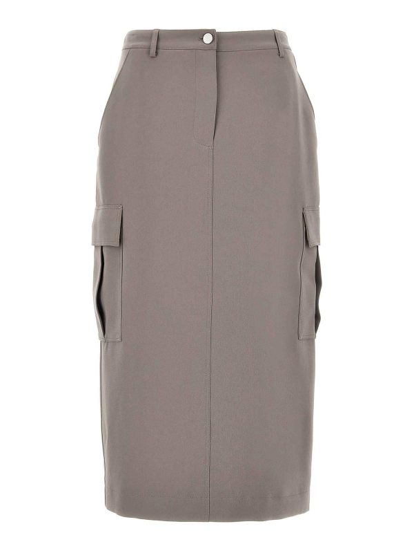Theory Jupe Midi - Gris