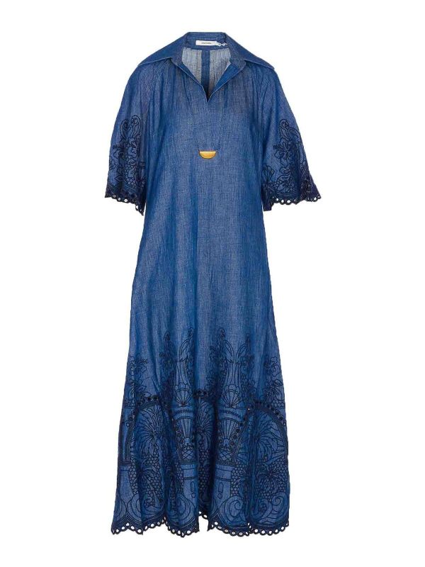 Zimmermann Robe Au Genou - Bleu
