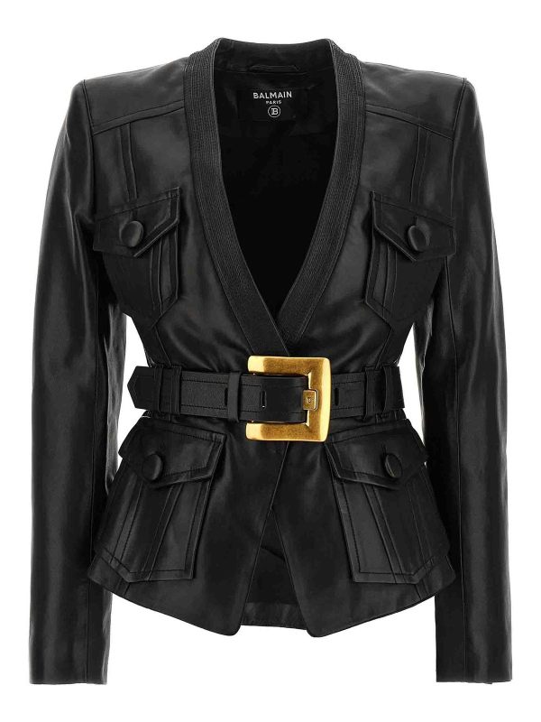 Balmain Blouson En Cuir - Noir