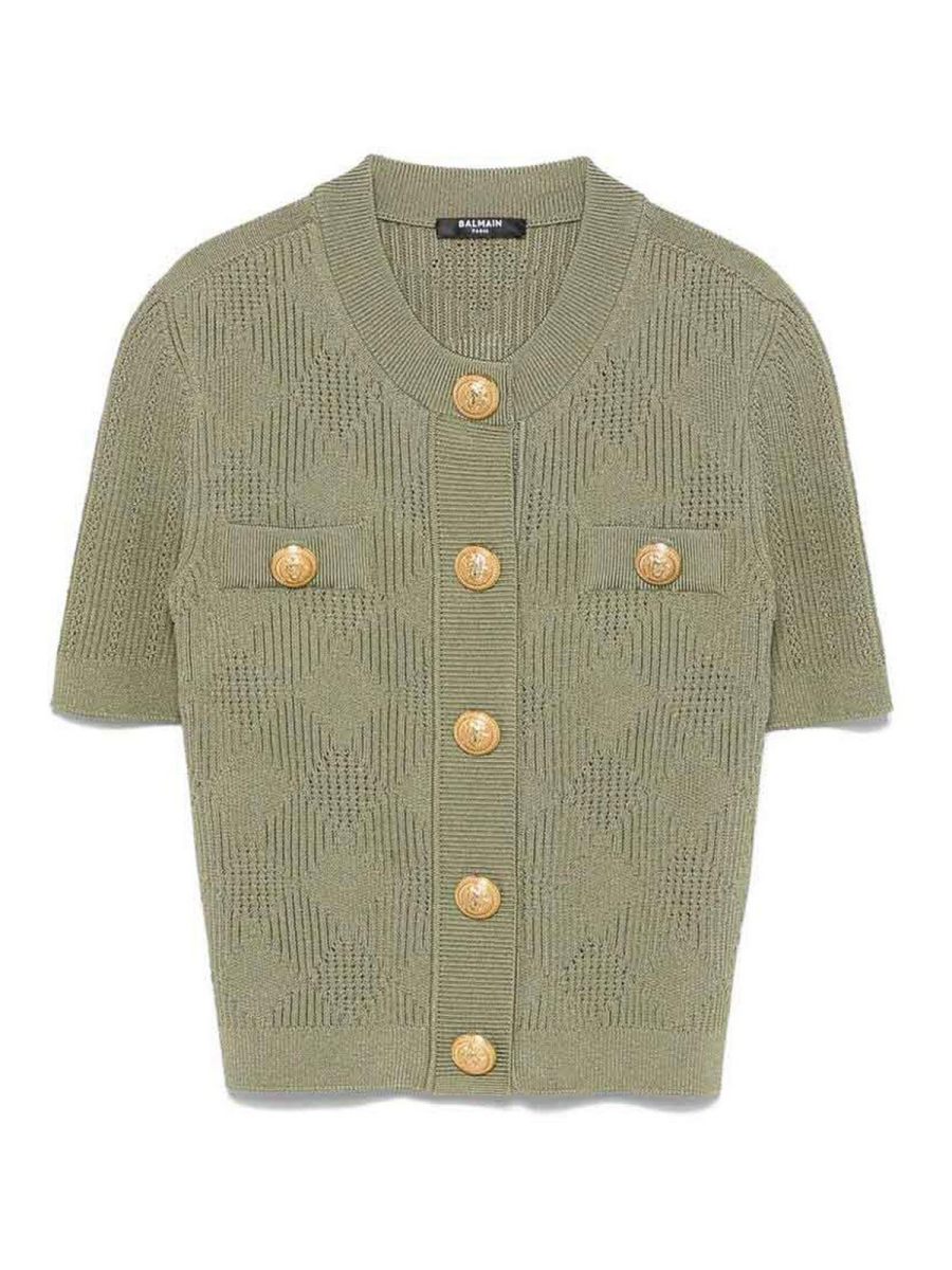 Balmain Pull Col Rond - Vert