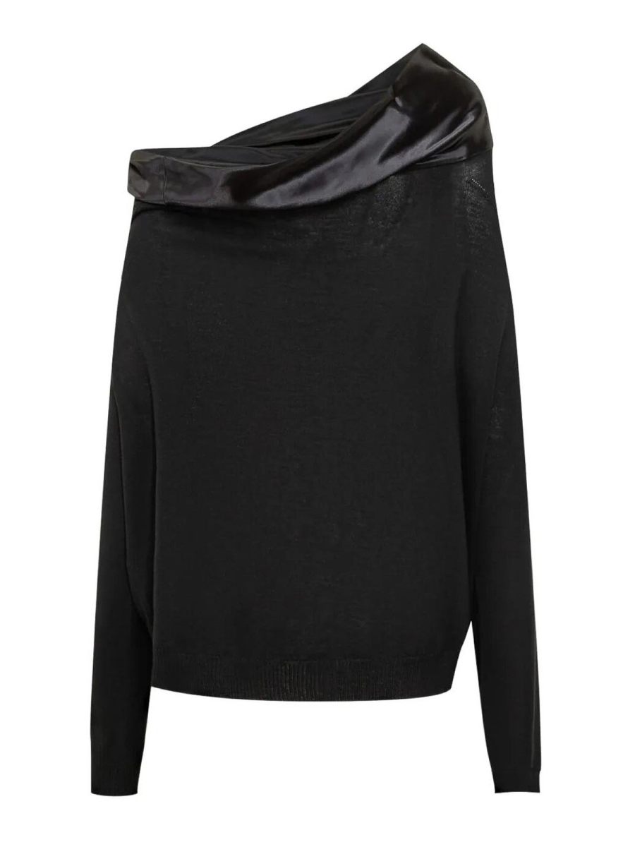 Alberta Ferretti Pull Col Rond - Noir