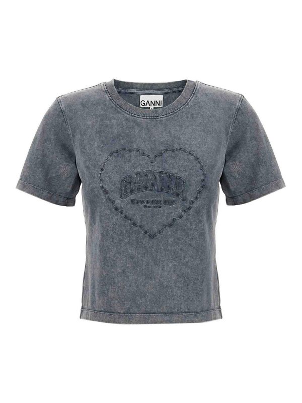 Ganni T-Shirt - Gris