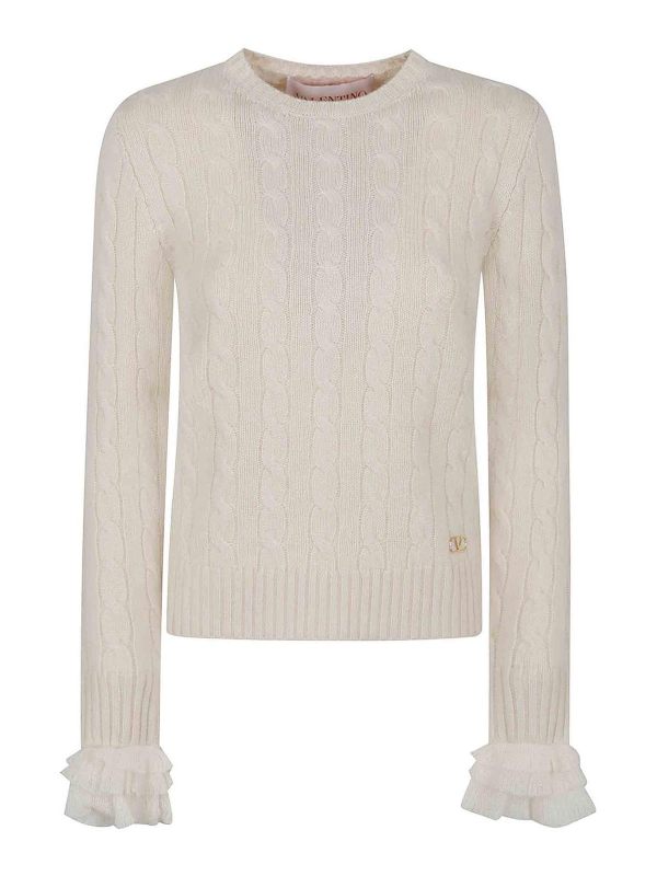 Valentino Garavani Pull Col Bateau - Crème