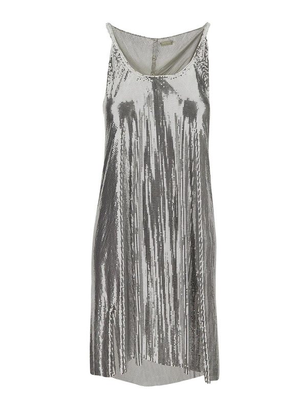 Rabanne Robe Au Genou - Argent
