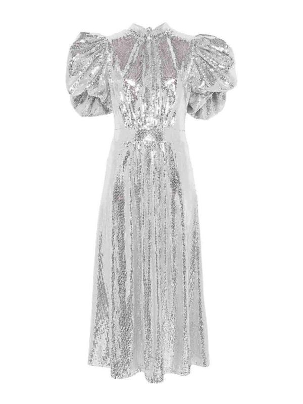 Rotate Birger Christensen Robe Au Genou - Argent