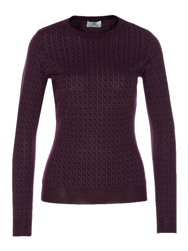 Elisabetta Franchi Pull Col Rond - Violet