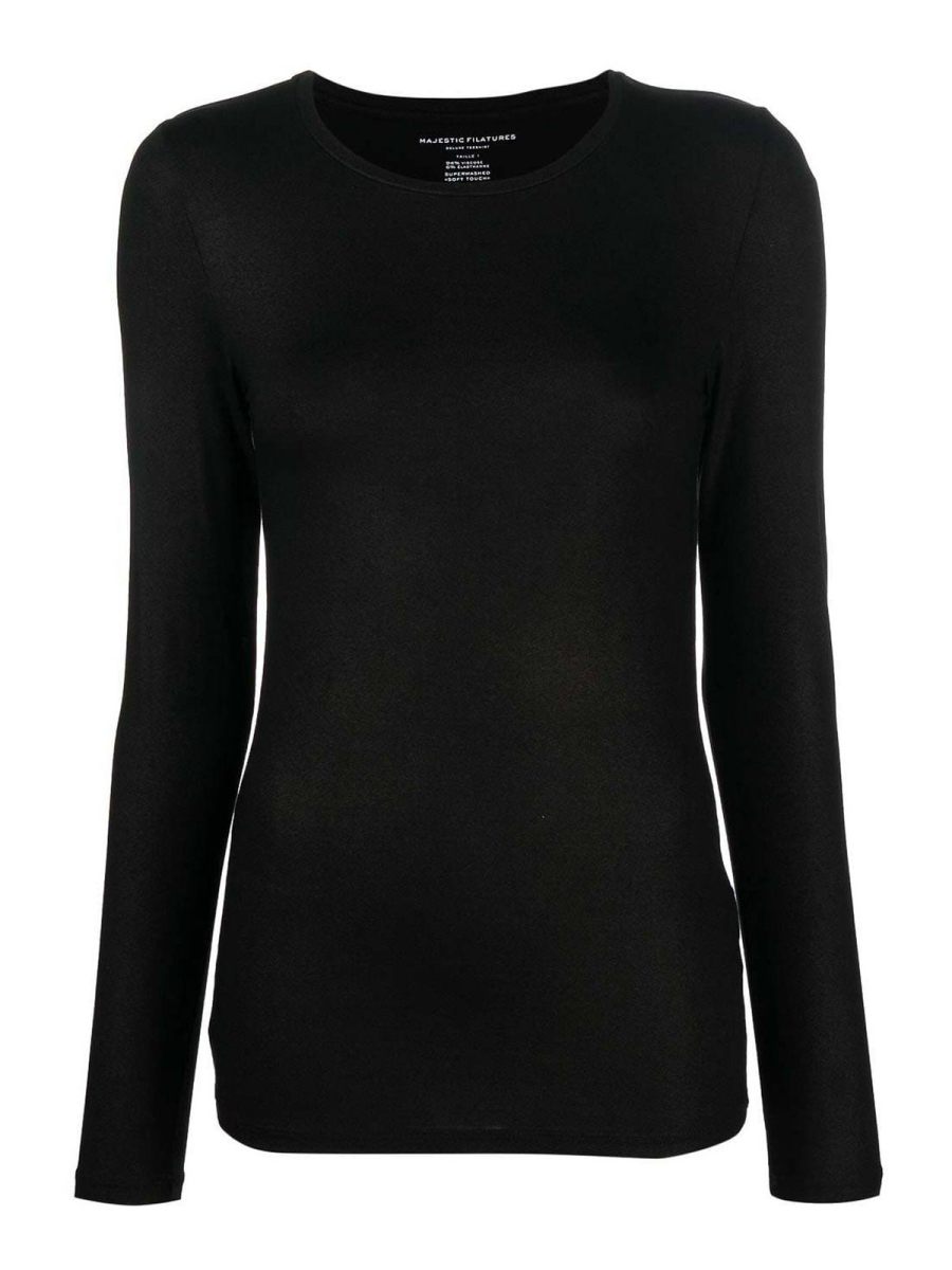 Majestic Filatures Pull Col Rond - Noir