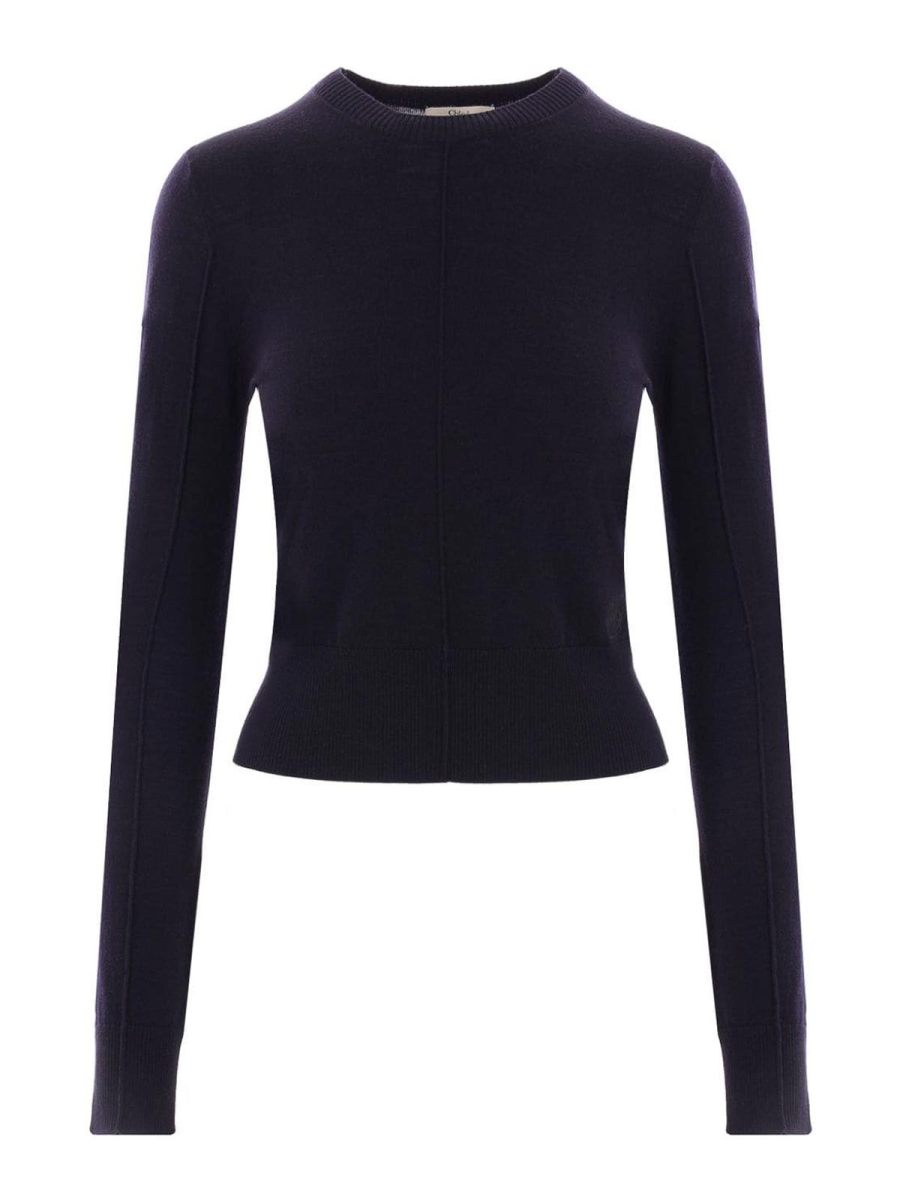 Chloe' Pull Col Rond - Bleu