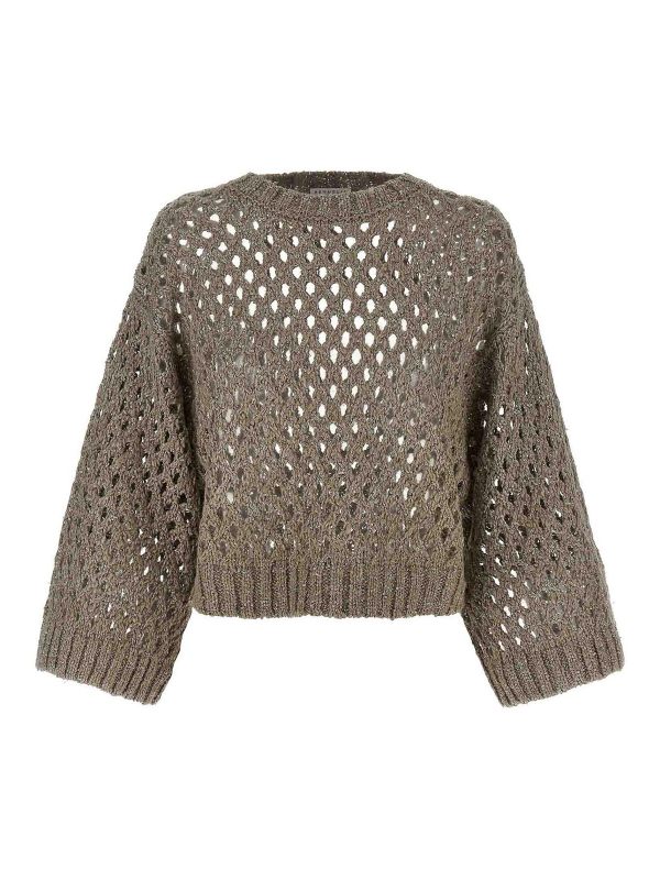 Brunello Cucinelli Pull Col Rond - Gris