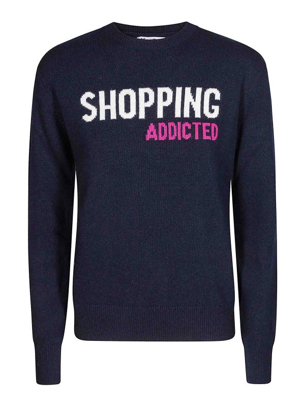 Mc2 Saint Barth Pull Col Bateau - Bleu Foncé