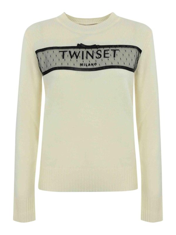 Twinset Pull Col Rond - Crème