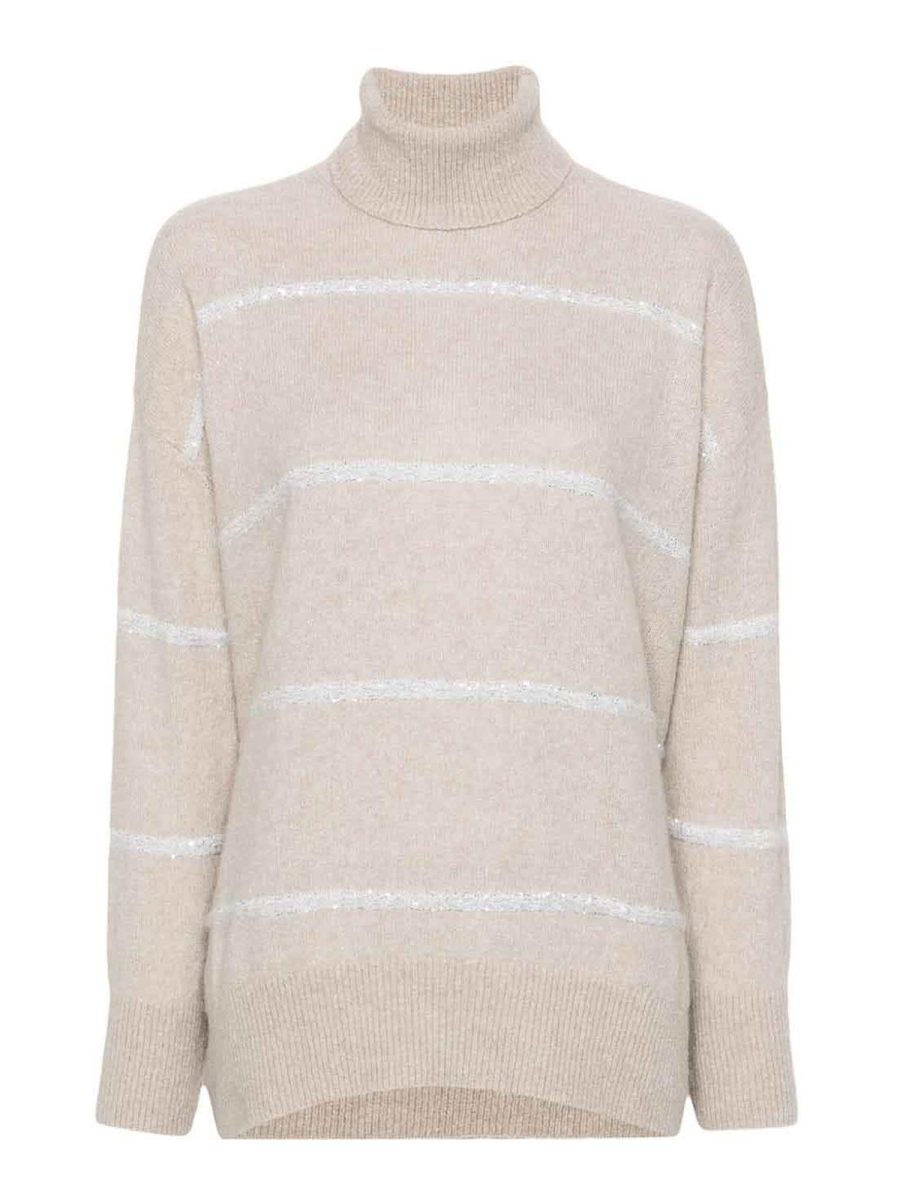 Brunello Cucinelli Pull Col Rond - Beige