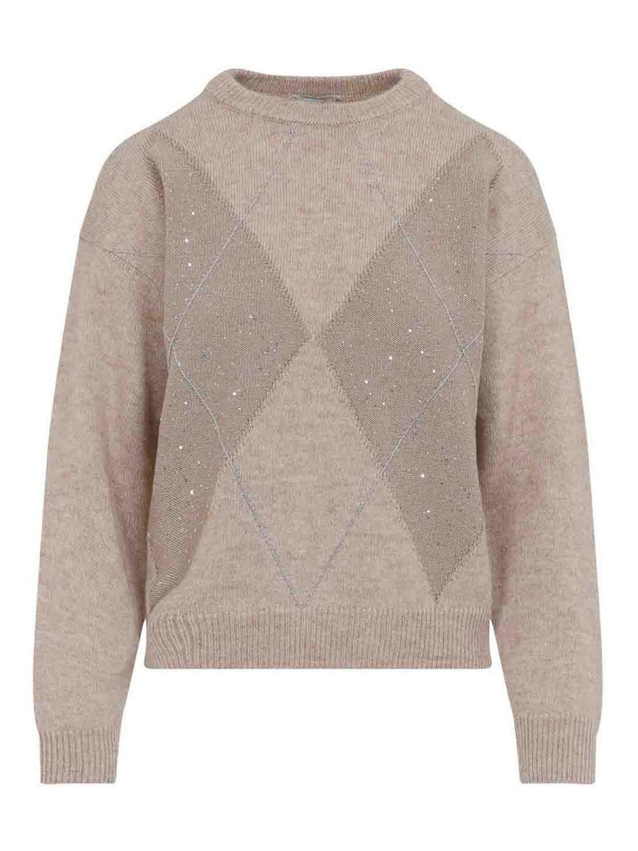 Peserico Pull Col Rond - Beige