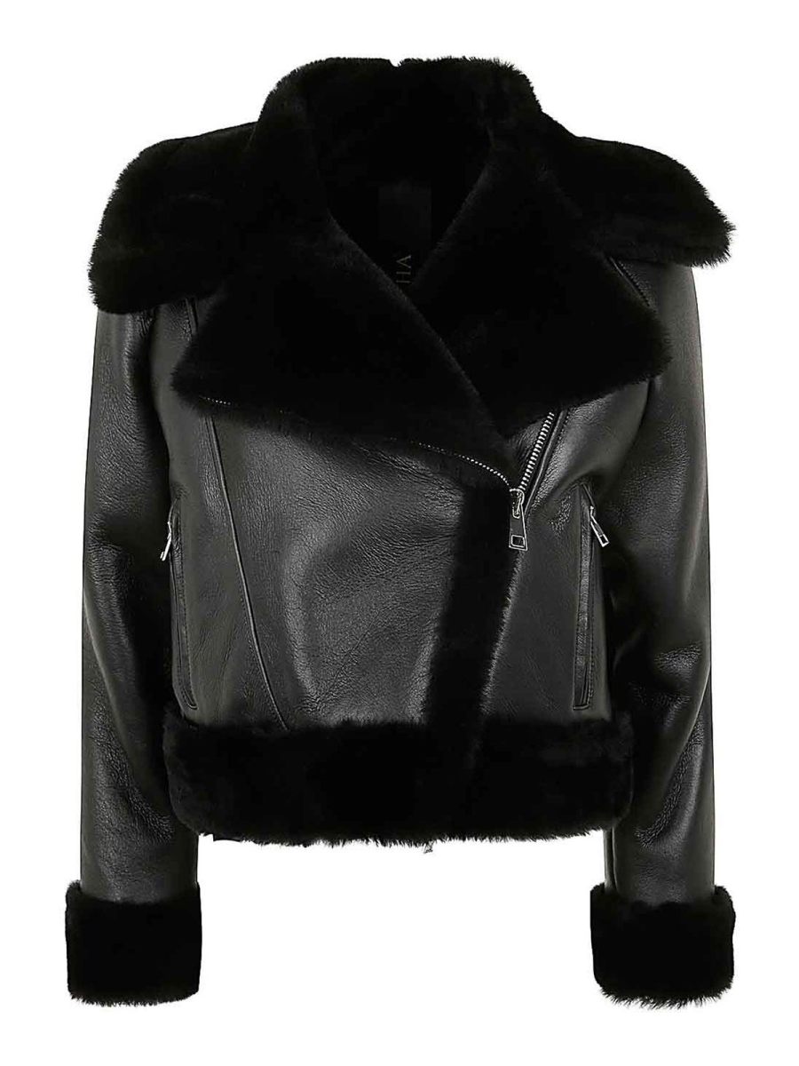 Blancha Manteau En Fourrure - Noir