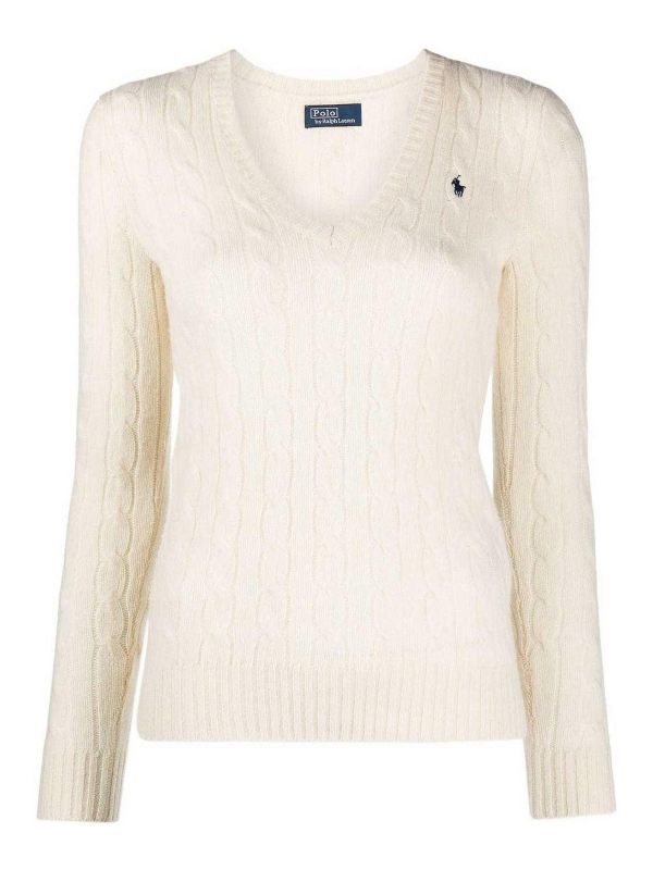 Polo Ralph Lauren Pull Col Rond - Blanc