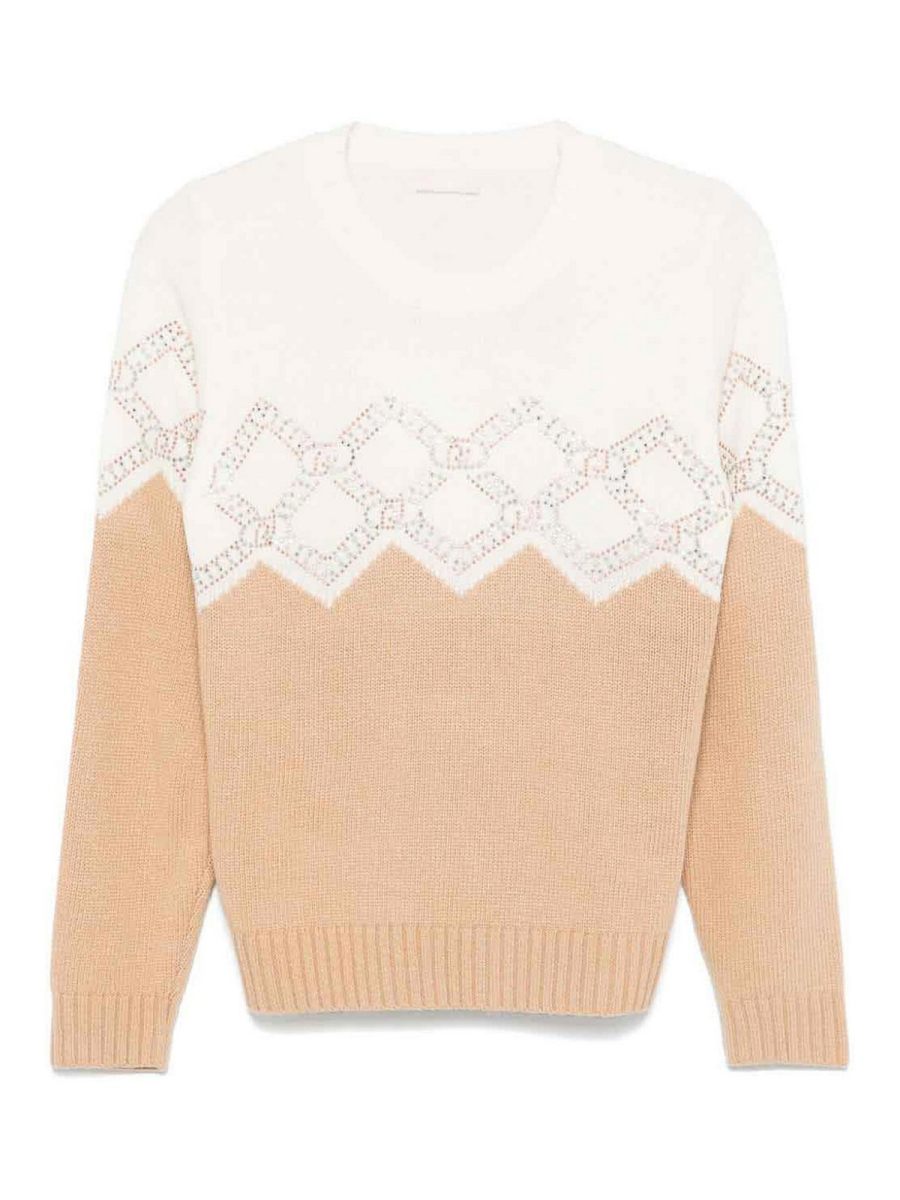 Liu Jo Pull Col Rond - Beige