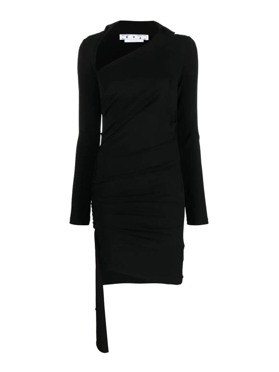 Off-White Robe Au Genou - Noir