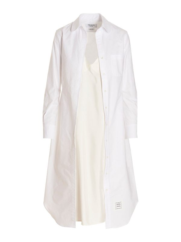 Thom Browne Maxi Robe - Blanc